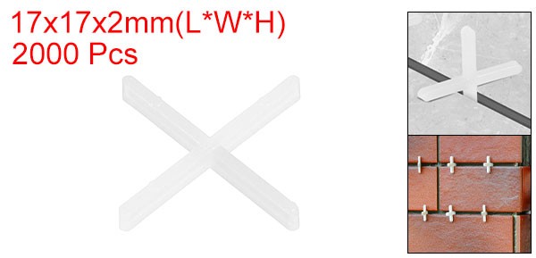 2000Pcs Tile Spacers, 1mm 1/32″ Cross Shape Wall Floor Tile Spacer, White