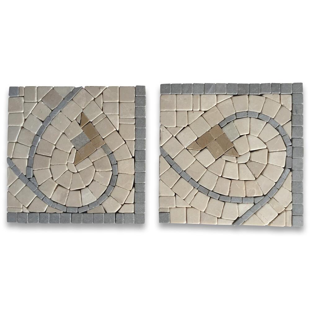 B4691CT Marble Mosaic Border Decorative Accent Tile Agean Sienna 5×5 Tumbled