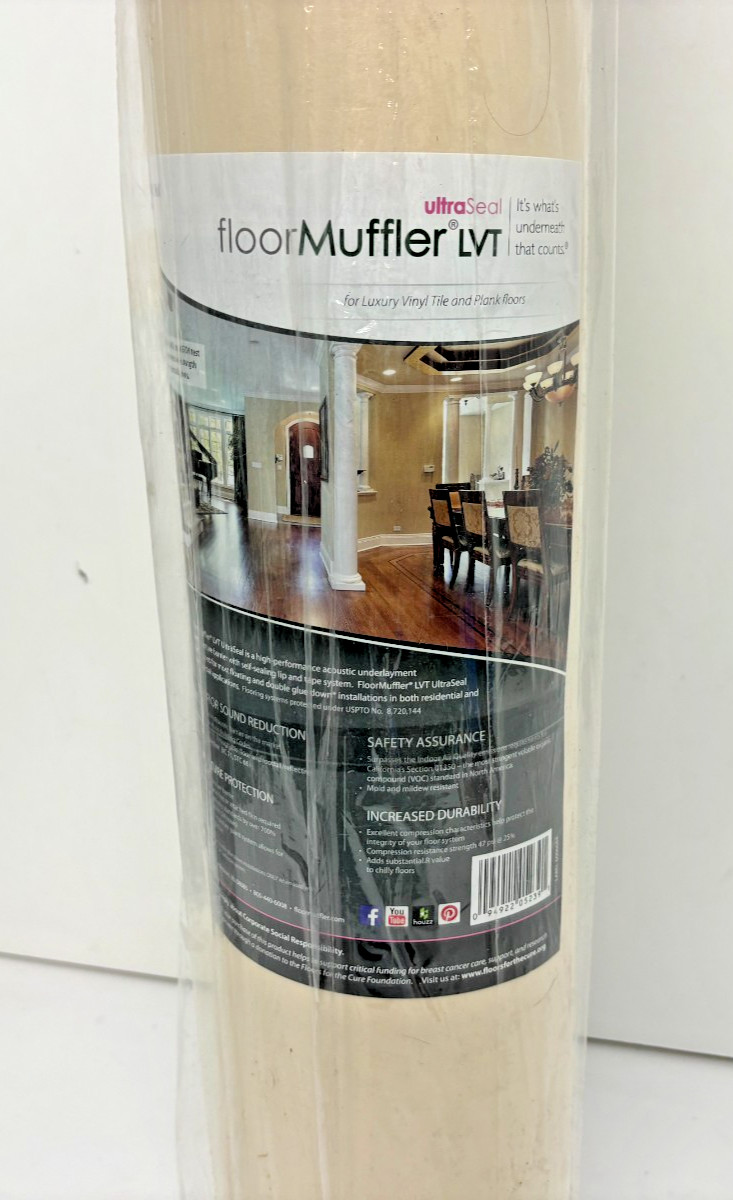 Ultra Seal Floor Muffler LVT 100 Sq Ft Floor Liner Luxury Vinyl/Plank Floors NEW
