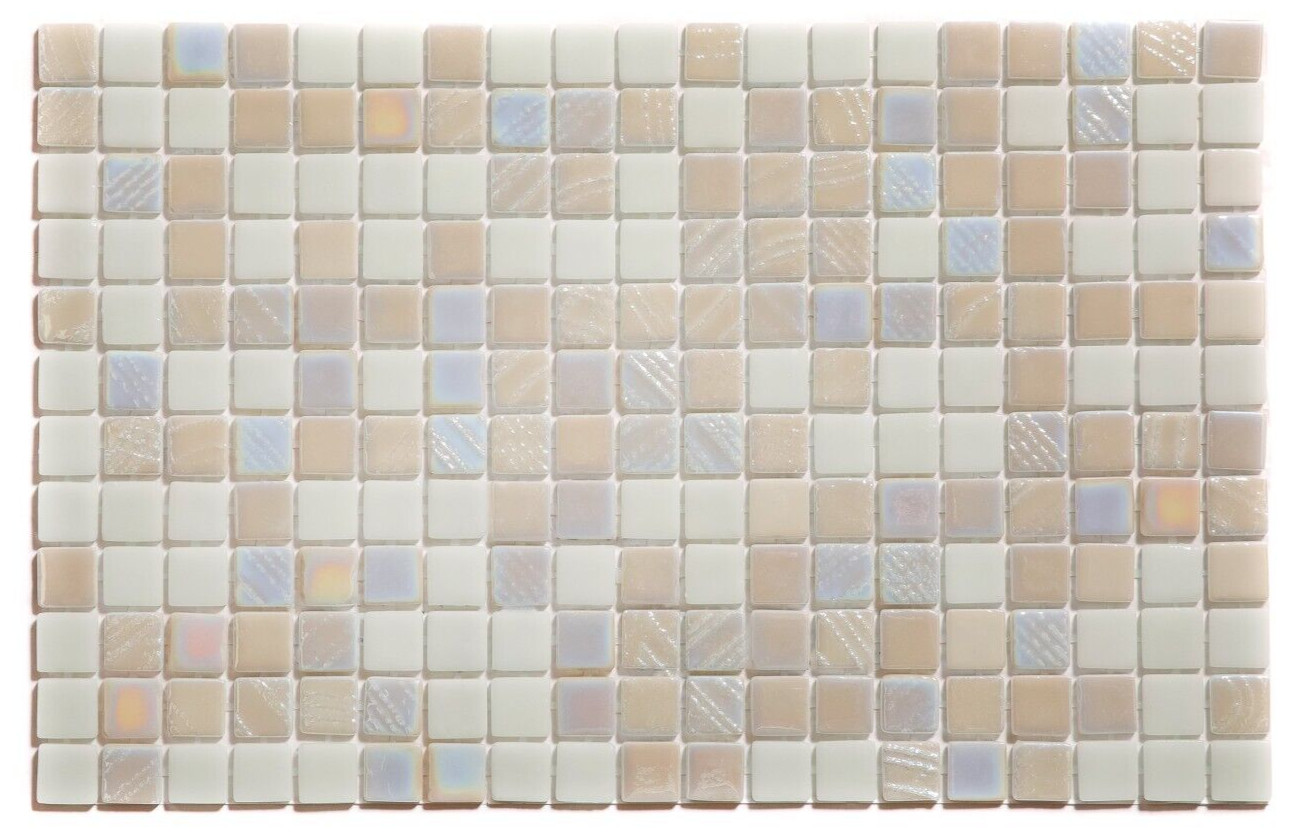 Pressed Glass Mosaic on Pool Net 32.5×51.5 – Alves Blend White Pool