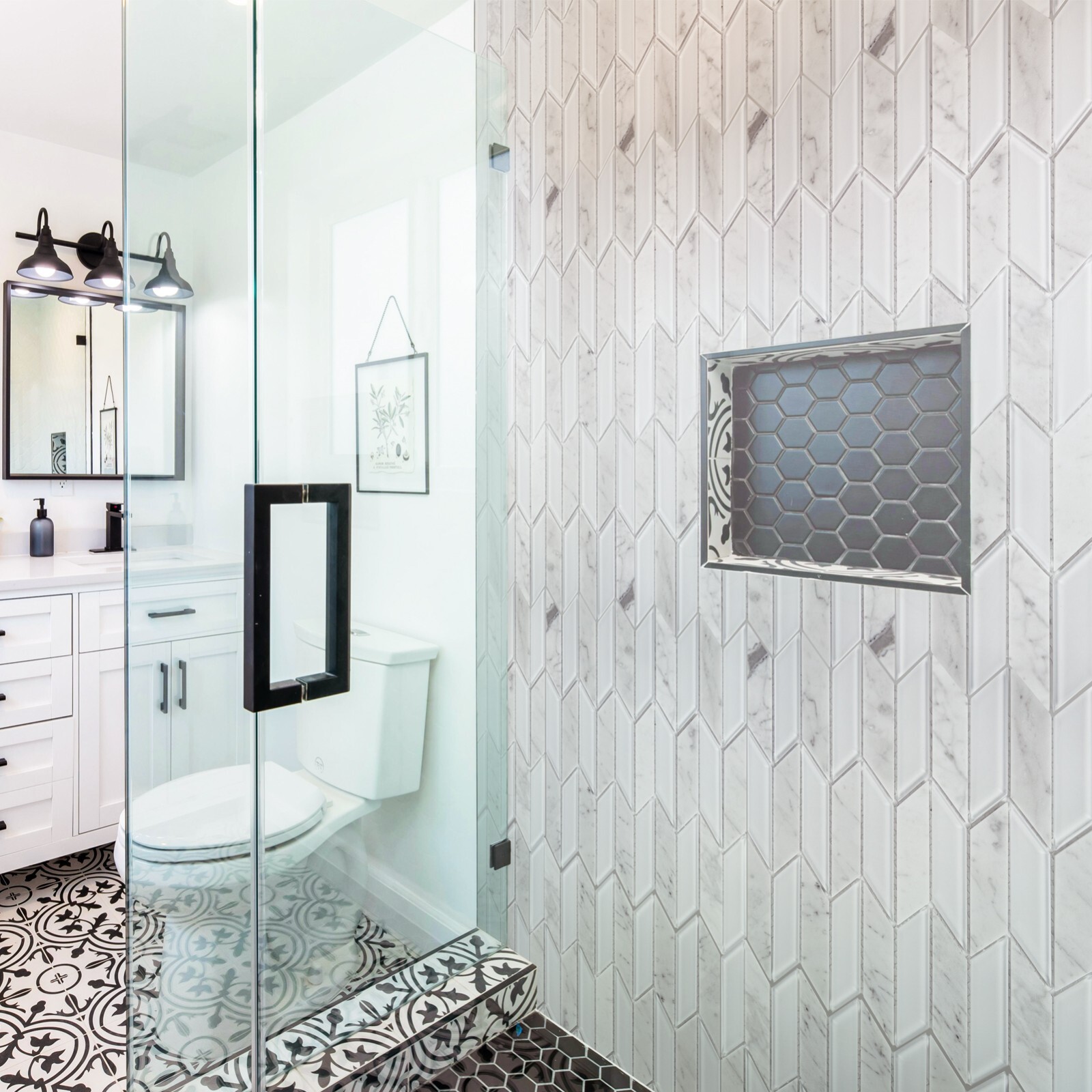 Art3d 11.8”x11.2” Herringbone Mosaic Wall Tile,Decorative Glass Tile,Pack of 5
