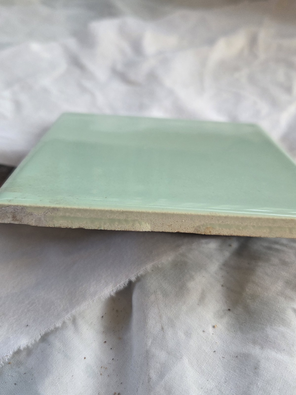 4 Vtg Tiles 4.25 x 4.25 Florida Tile FT Jadeite Light Green -Sale helps Dog ResQ