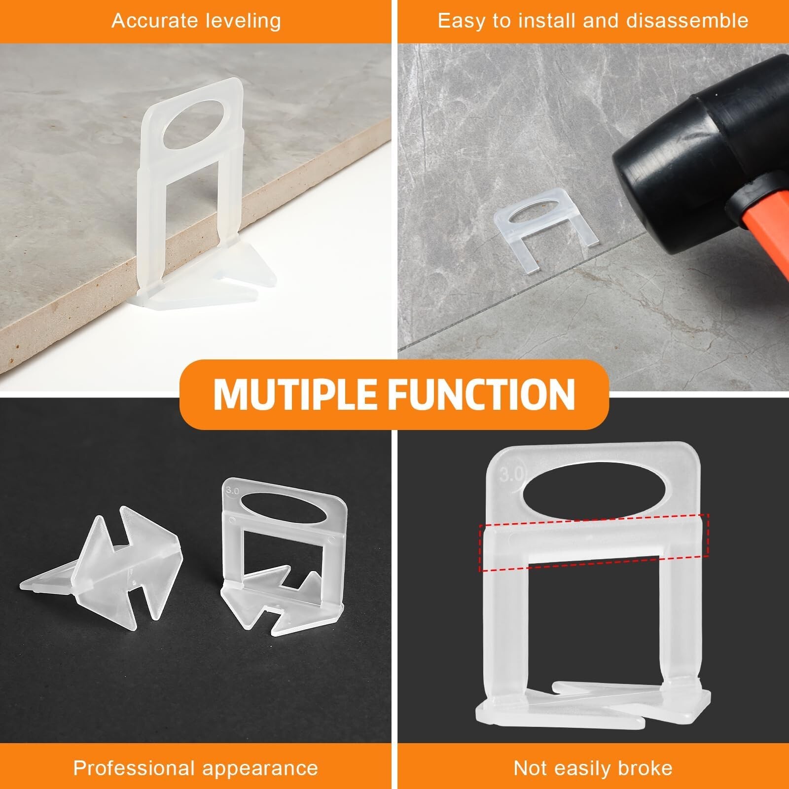 DGSL Tile Leveling System, 4500-PieceTile Spacers Clips 1/8 Inch Tile Tools, …