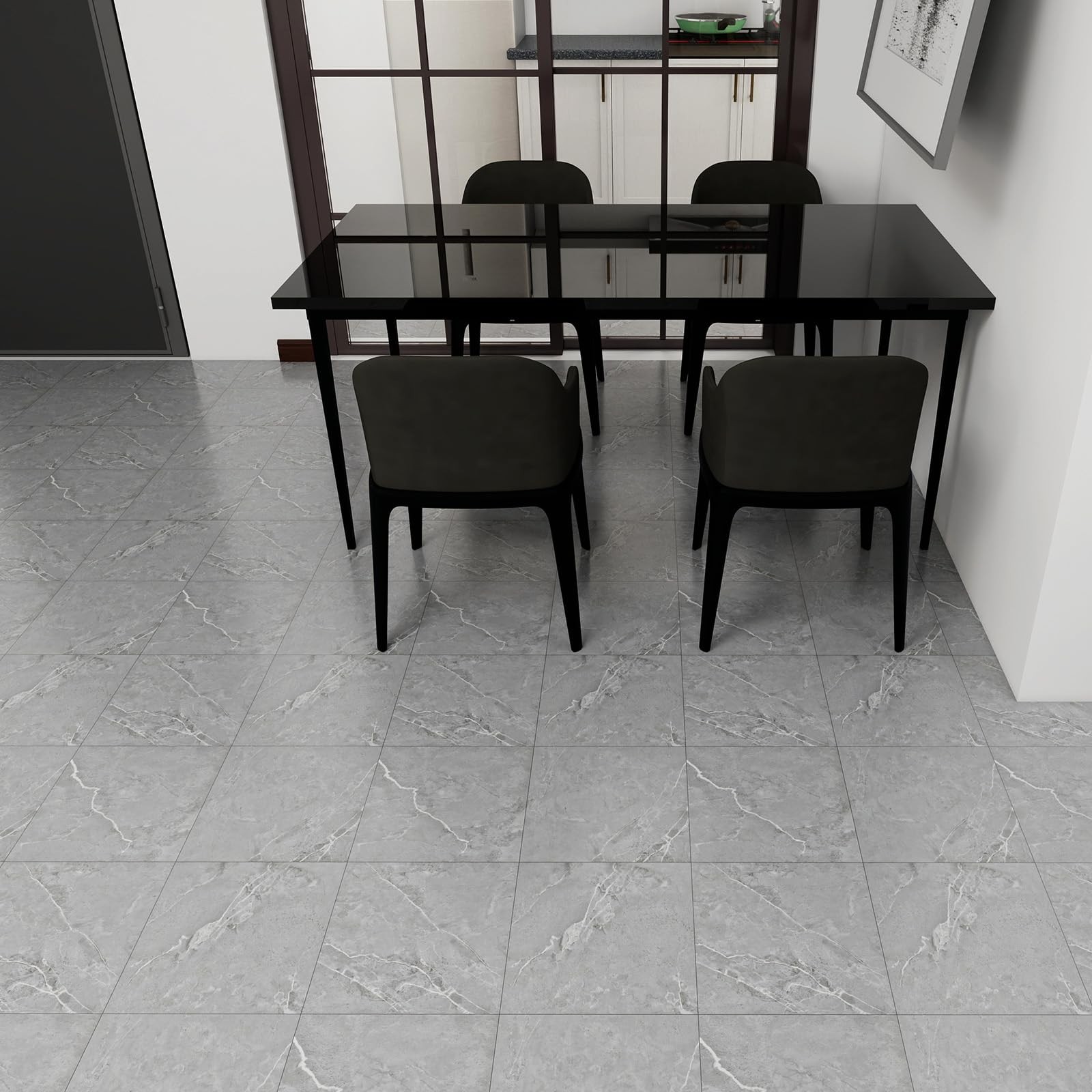 20-Pack 12″x12″ Marble Peel and Stick Floor Tiles Waterproof Self Adhesive Vi…