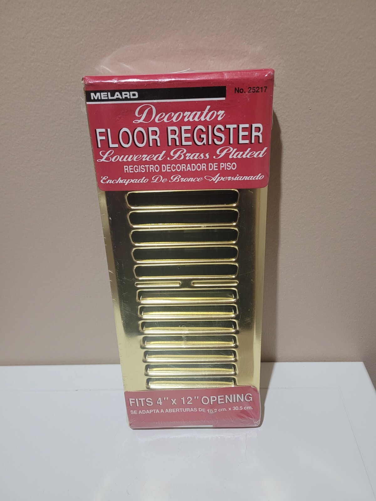 Melard Decorator Floor Register Brass Plated Fits 4″ x 12″ Opening Brand New