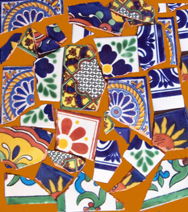 TalaMex 5 Pounds Broken Pieces Talavera Ceramic Tile Mosaic Mixed All Colors