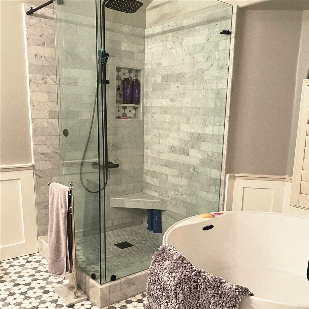 C53H 4×12 Carrara White Marble Honed Wall and Floor Tile Venato Bianco