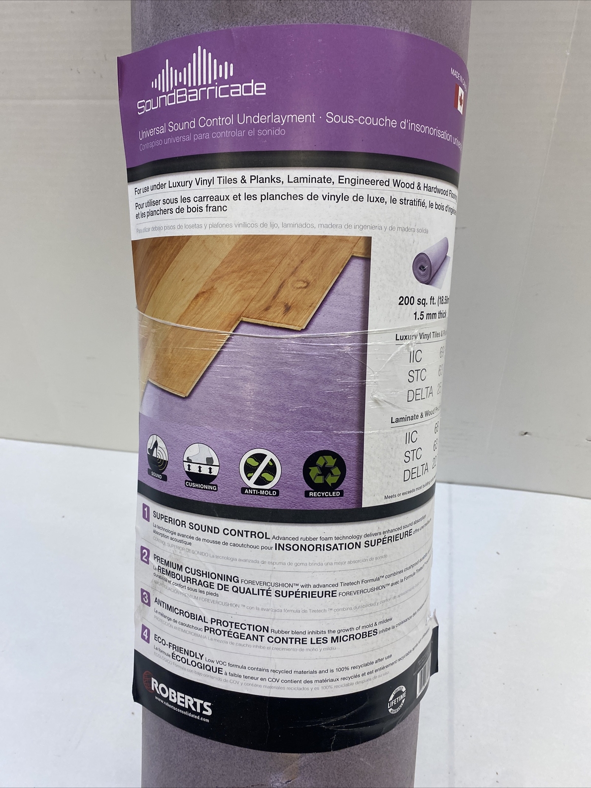 SoundBarricade 200 sq. ft. 36 in. x 66 ft. x 1.5 mm Sound Control Underlayment