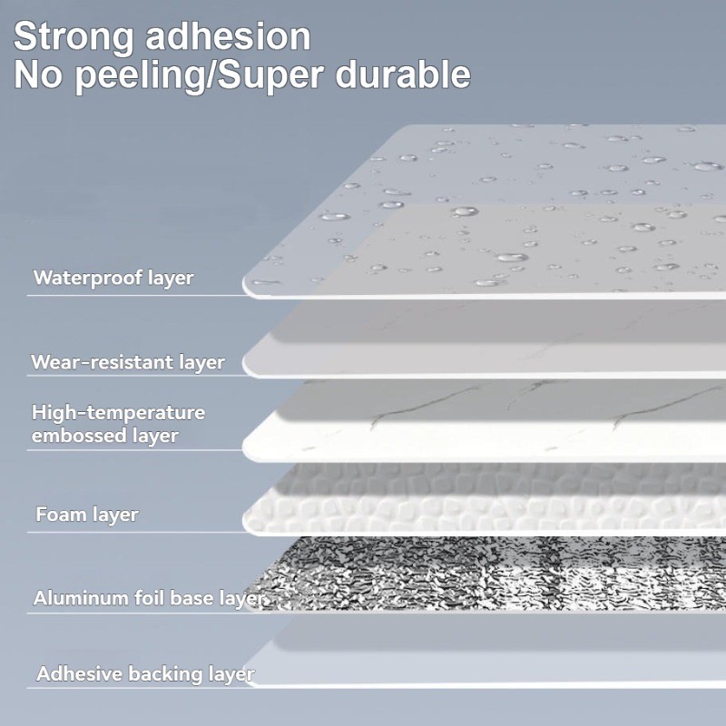 20x Peel & Stick Backsplash Tiles 12×24″ Faux Marble Self-Adhesive Wall Tile PVC