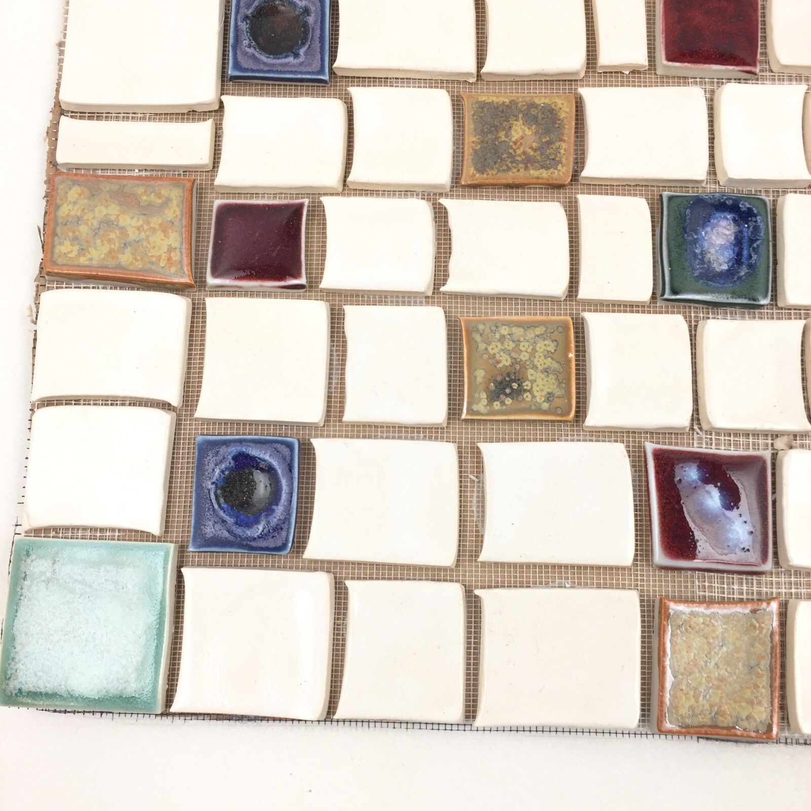 Handmade Tile Mosaic Panel Backsplash 1/4″ Thick, 11.5″ x 17.5″ Mounted On Mesh