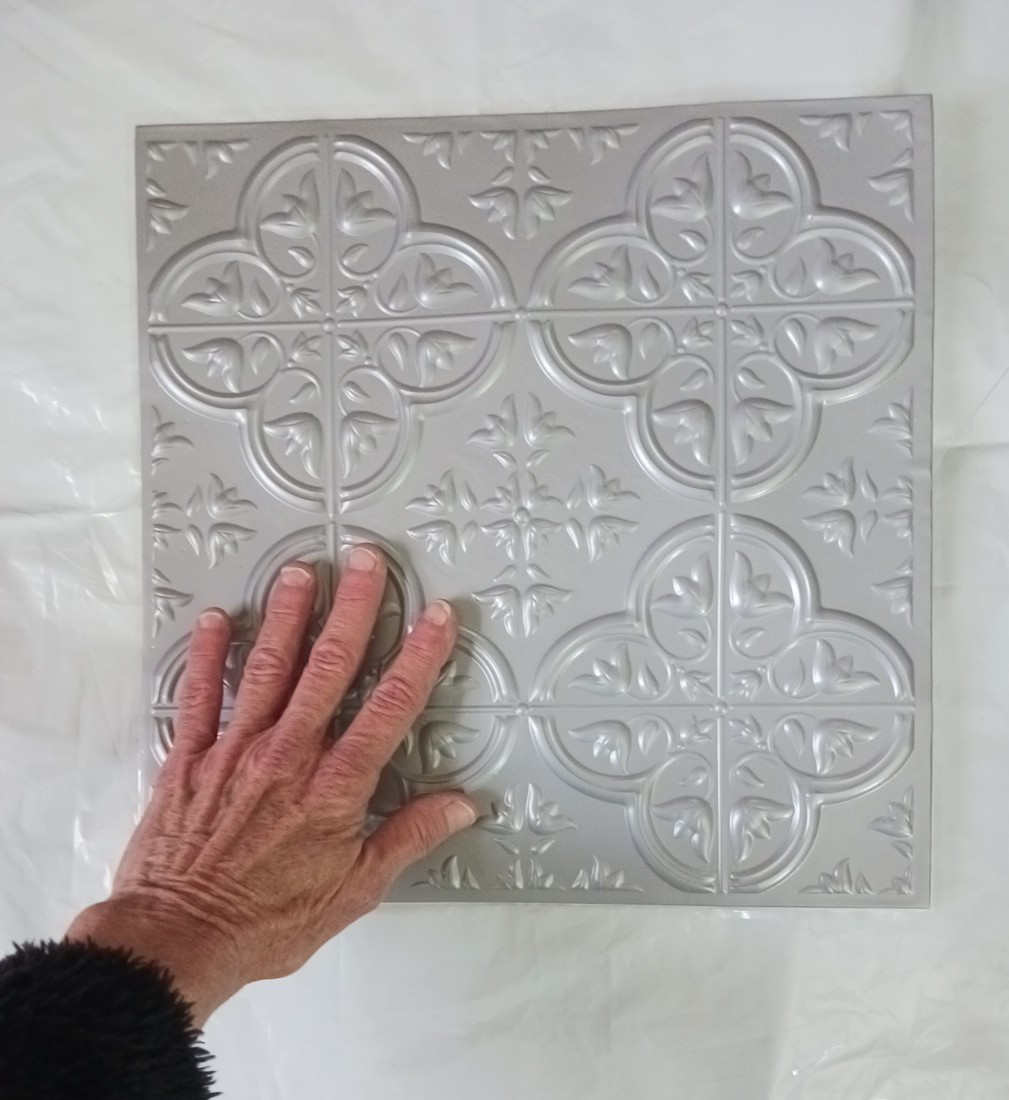 Wall Tiles lot of 10 silver gray geometric pattern back splash square 12″ x 12″