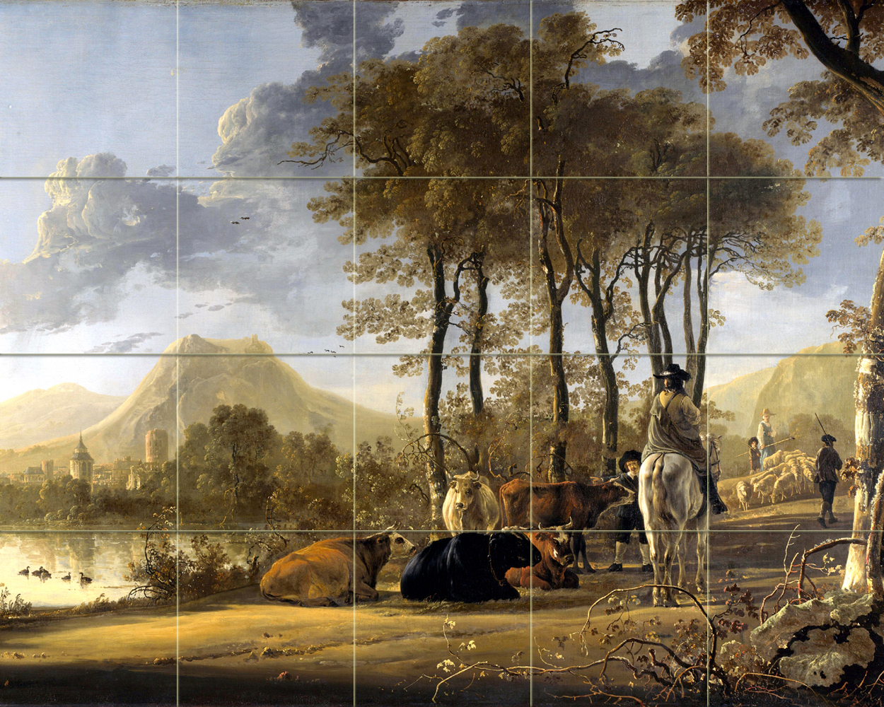 Art Dutch Countryside Aelbert Cuyp Ceramic Mural Backsplash Bath Tile #2247