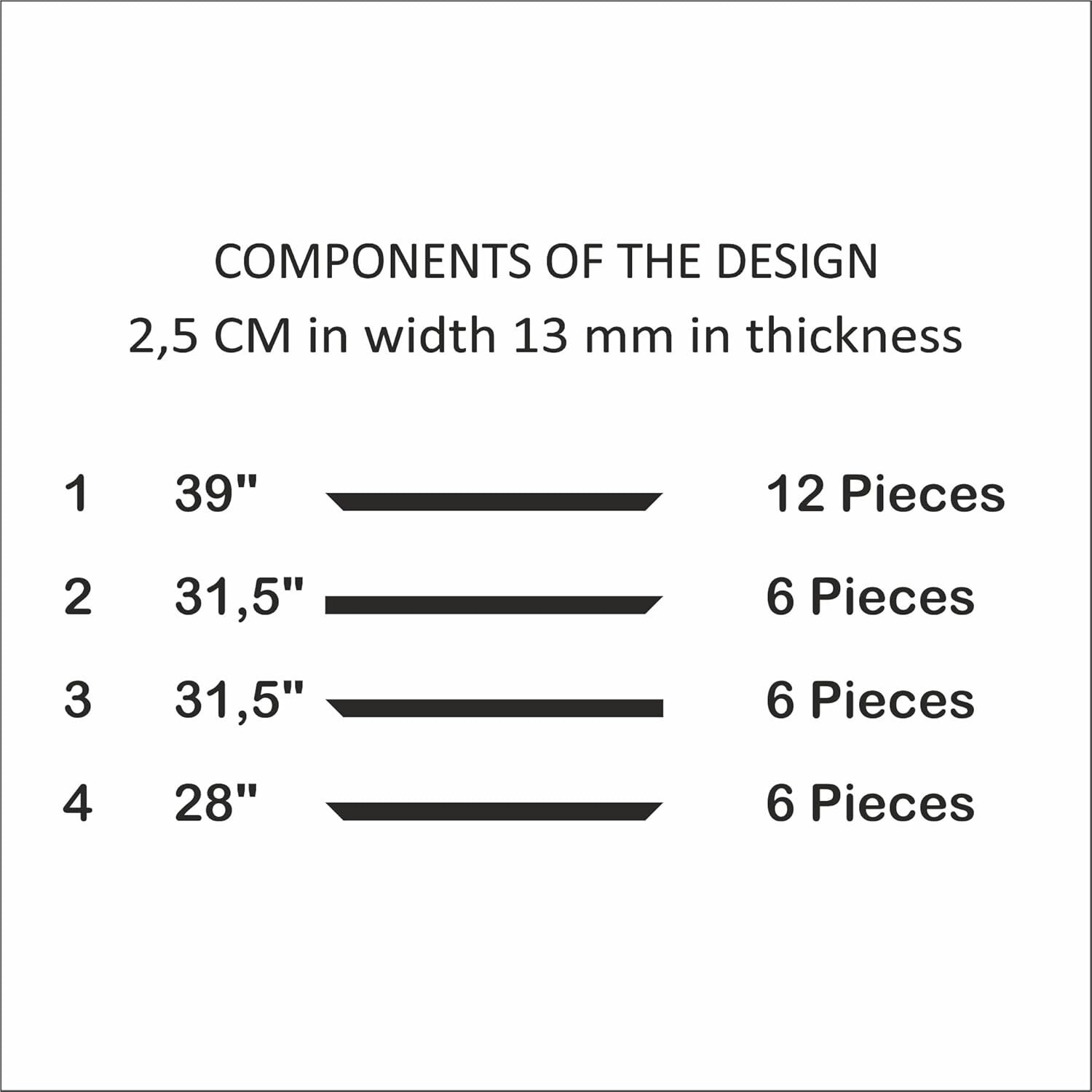 Birdeco – Peel and Stick Pre-Cut Wall molding kit – Factory Primed Wall molding