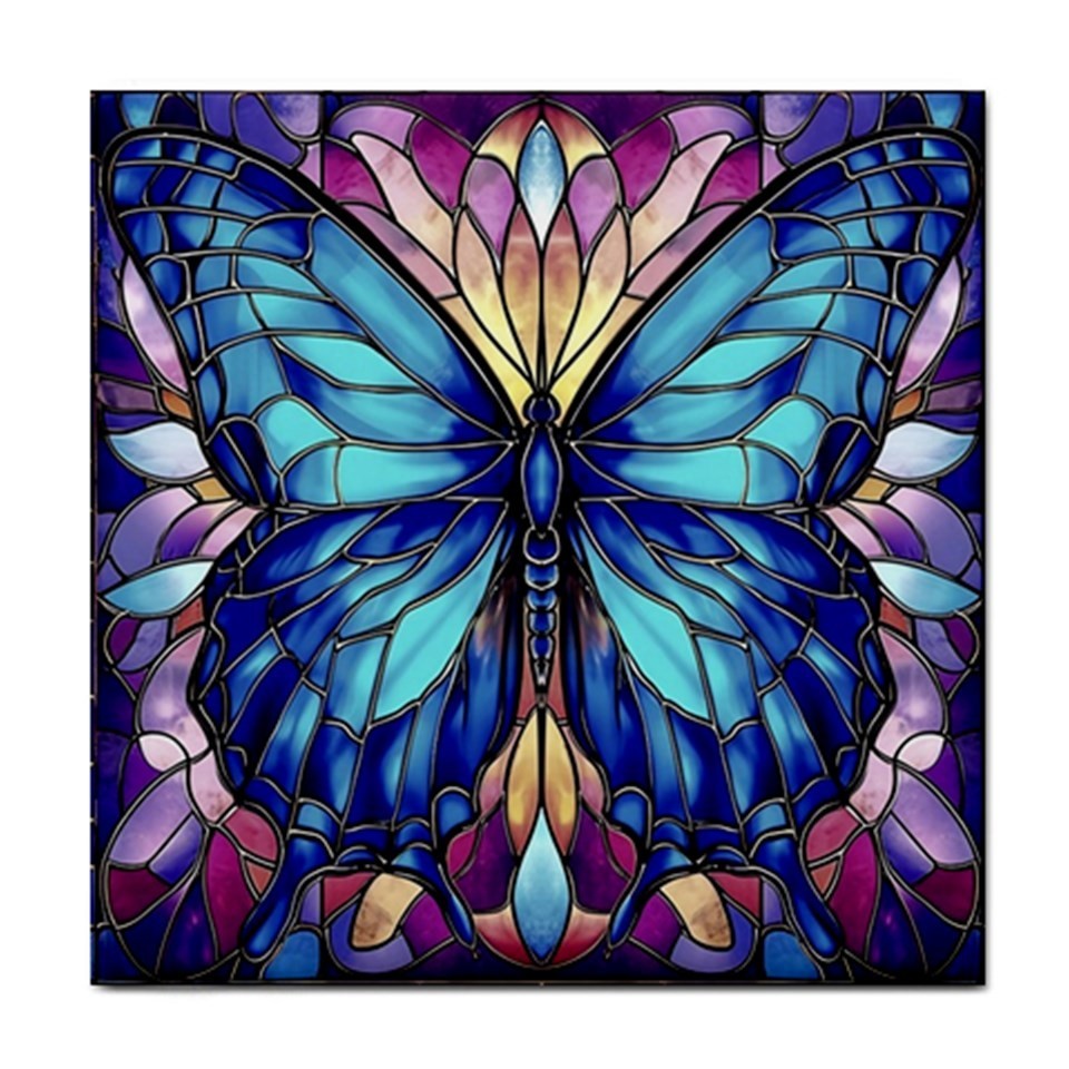 Ceramic Tile Blue Butterfly 3 Mosaic 4.25×4.25, 6×6 or 8×8 inches Printed in US
