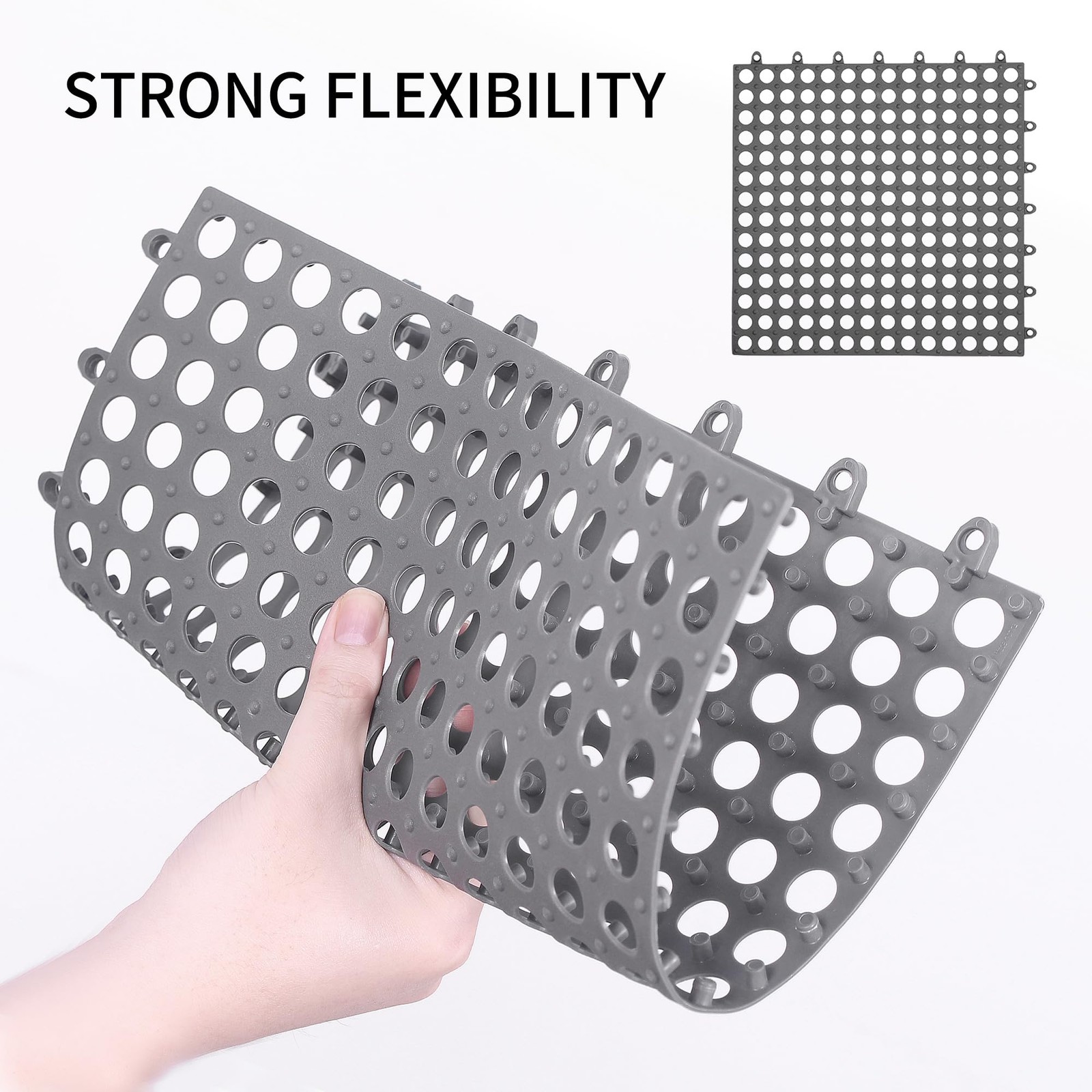 12 Pack 12″ x 12″ Interlocking Floor Tiles with Drain Holes Soft PVC Non Slip…