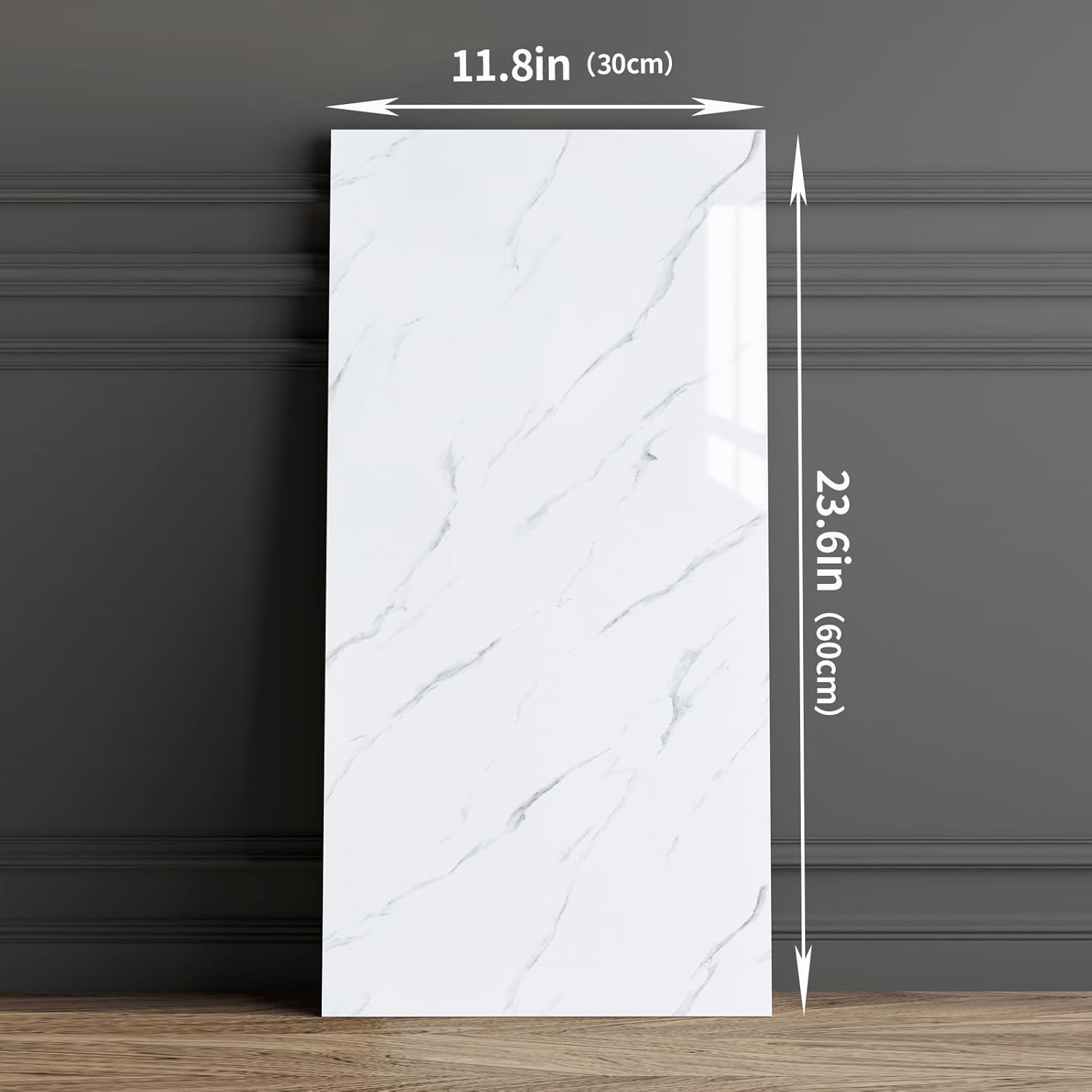 Peel and Stick Kitchen Tiles, 14Pcs 60x30cm Marble Look for Bathroom Living Room