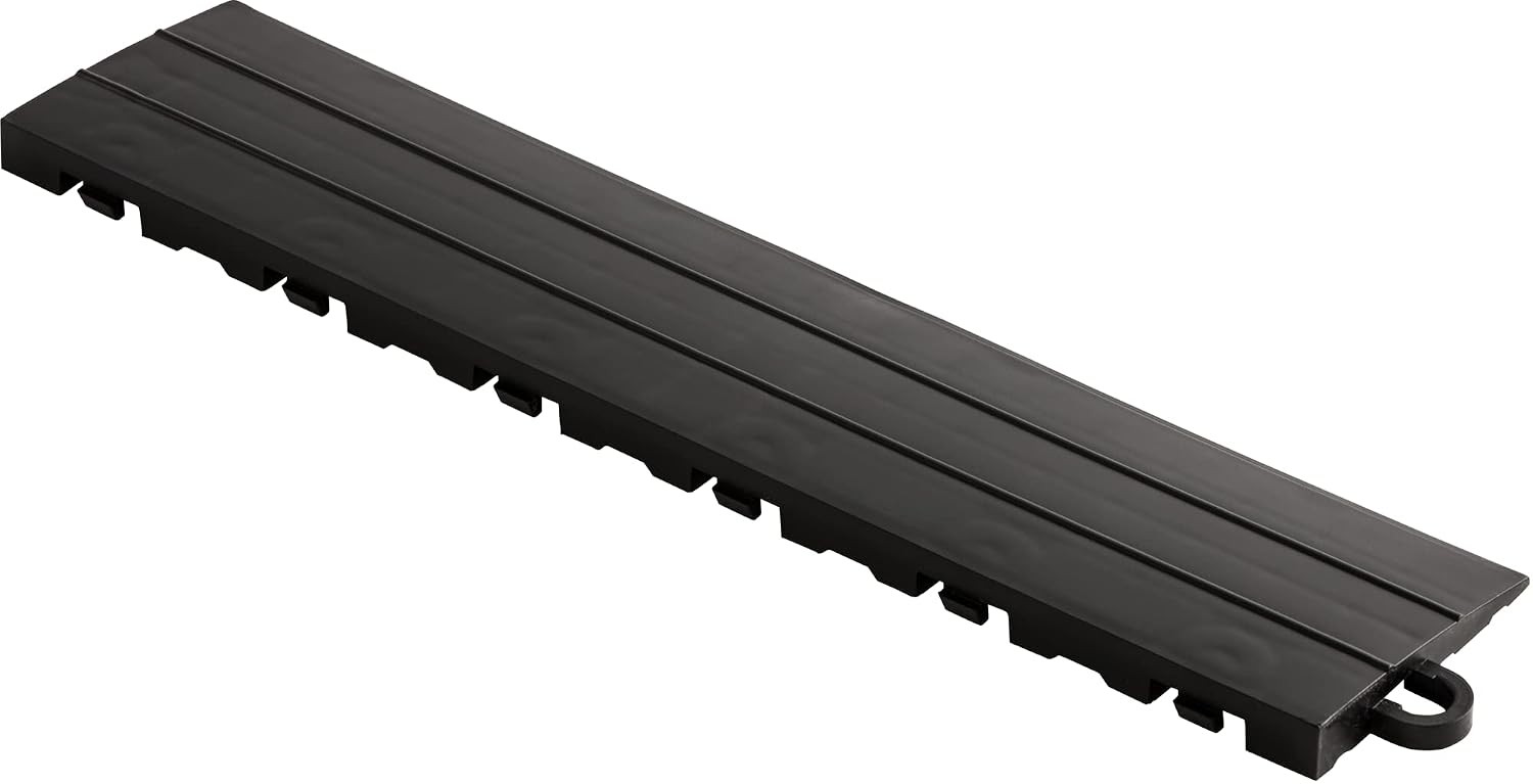 Pegged Edge for Garage Floor Tile 12 x 2.75 x 0.5 in Black 10-Piece Set