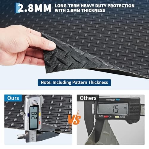 4×6 Ft Garage Floor Mat – 2.8Mm Thickened Black – Commercial Grade PVC – 4×6 FT