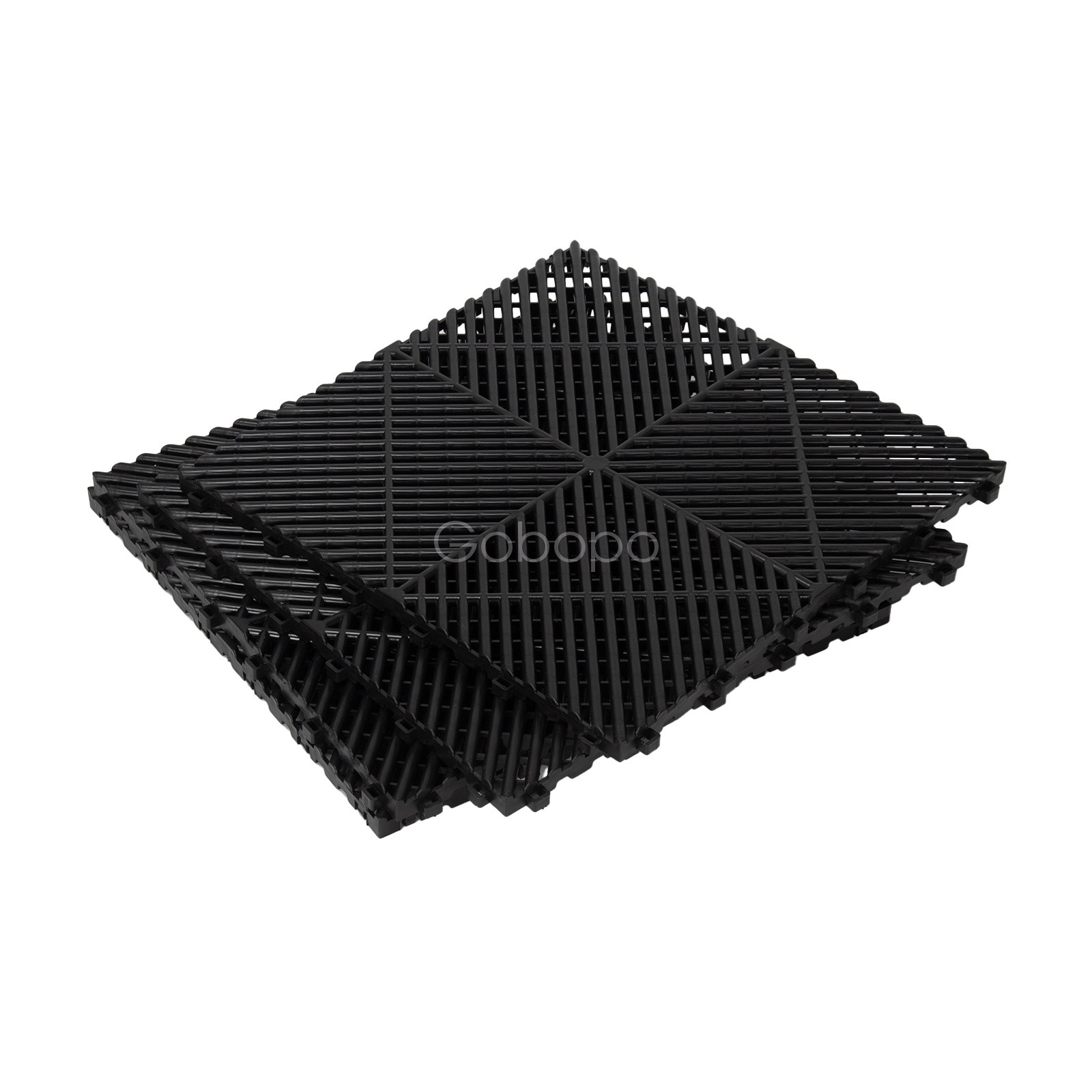 50pcs Black Garage Floor Tile 15.75*15.75″ Interlocking Garage Flooring Mats