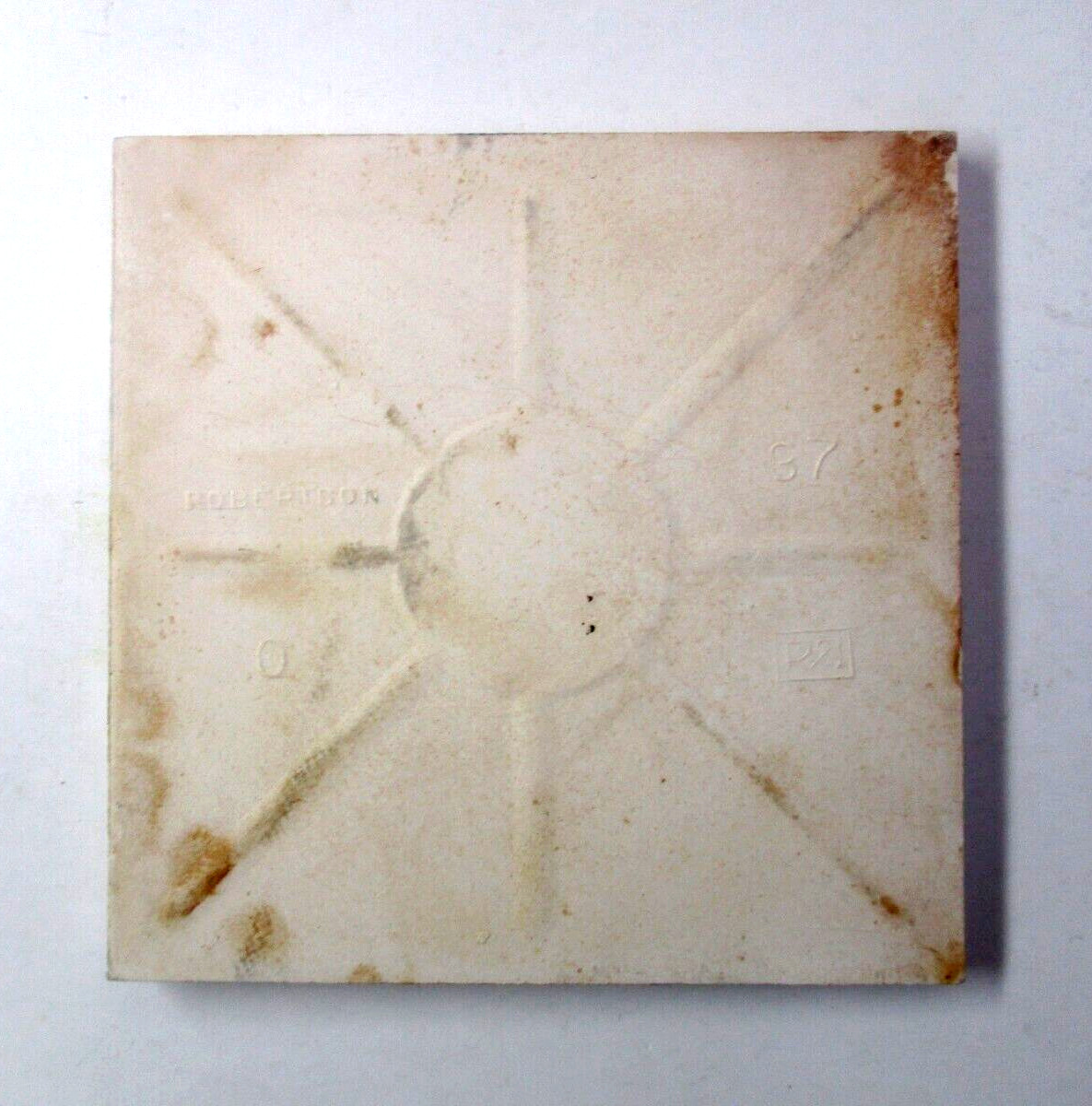 1 Wall Tile Robertson USA 4-5/16″ Gloss Speckled Brown on Beige Ceramic 1950 MCM