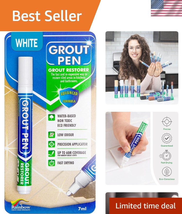 Easy Grout Recoloring: Waterproof White Tile Pen with Narrow Tip for Precision