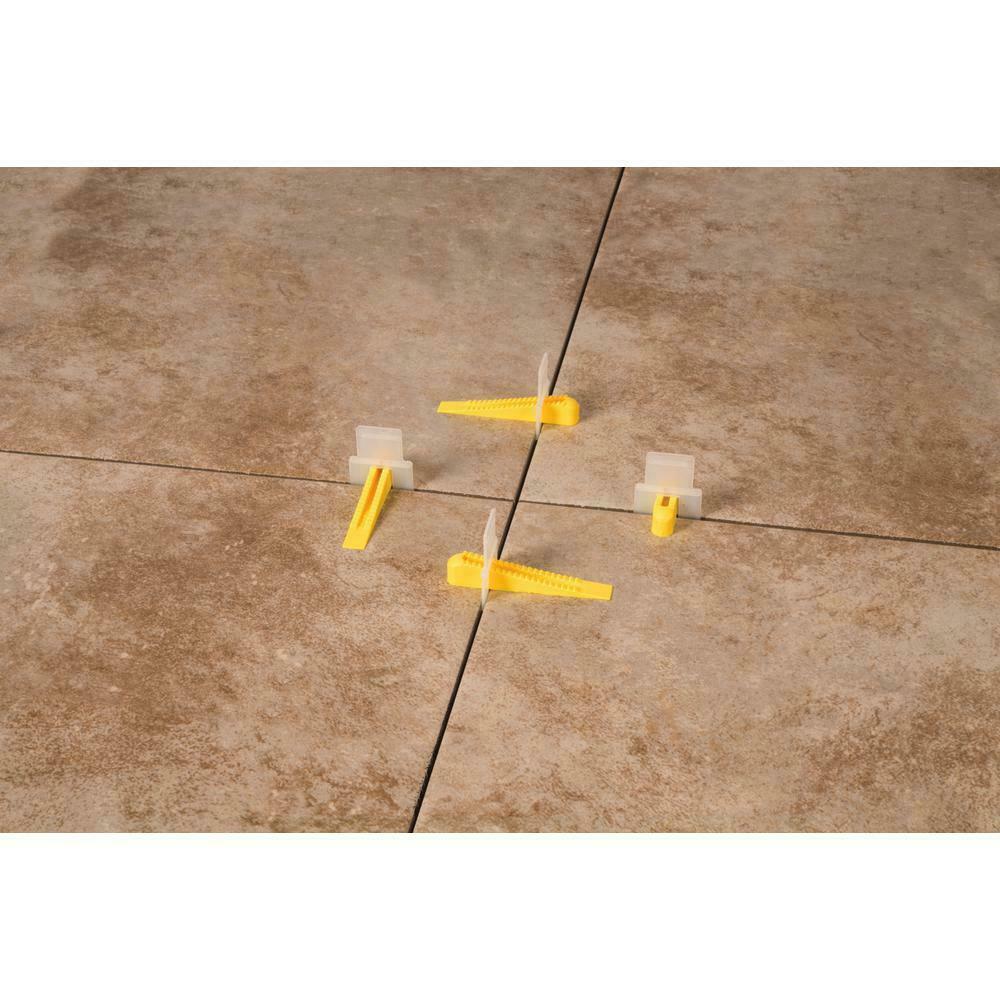 QEP LASH Curved Floor Tile Leveling System Clips Pt A -96-Pack & spacers Pt B
