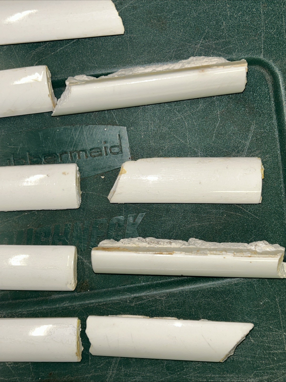Vintage 1920s White Ceramic Quarter Round Tile 1” Trim – About 40”