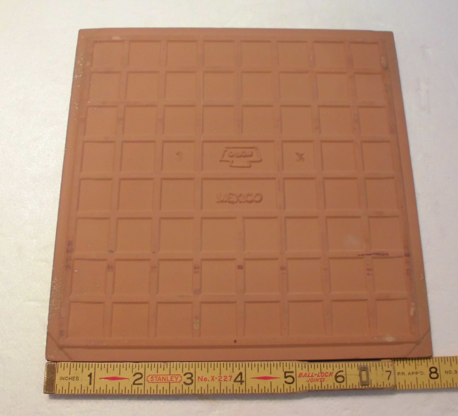 1 pc. Medium Brown Ceramic Floor Tile: 8″ X 8″ Smooth Surface + bit of flash