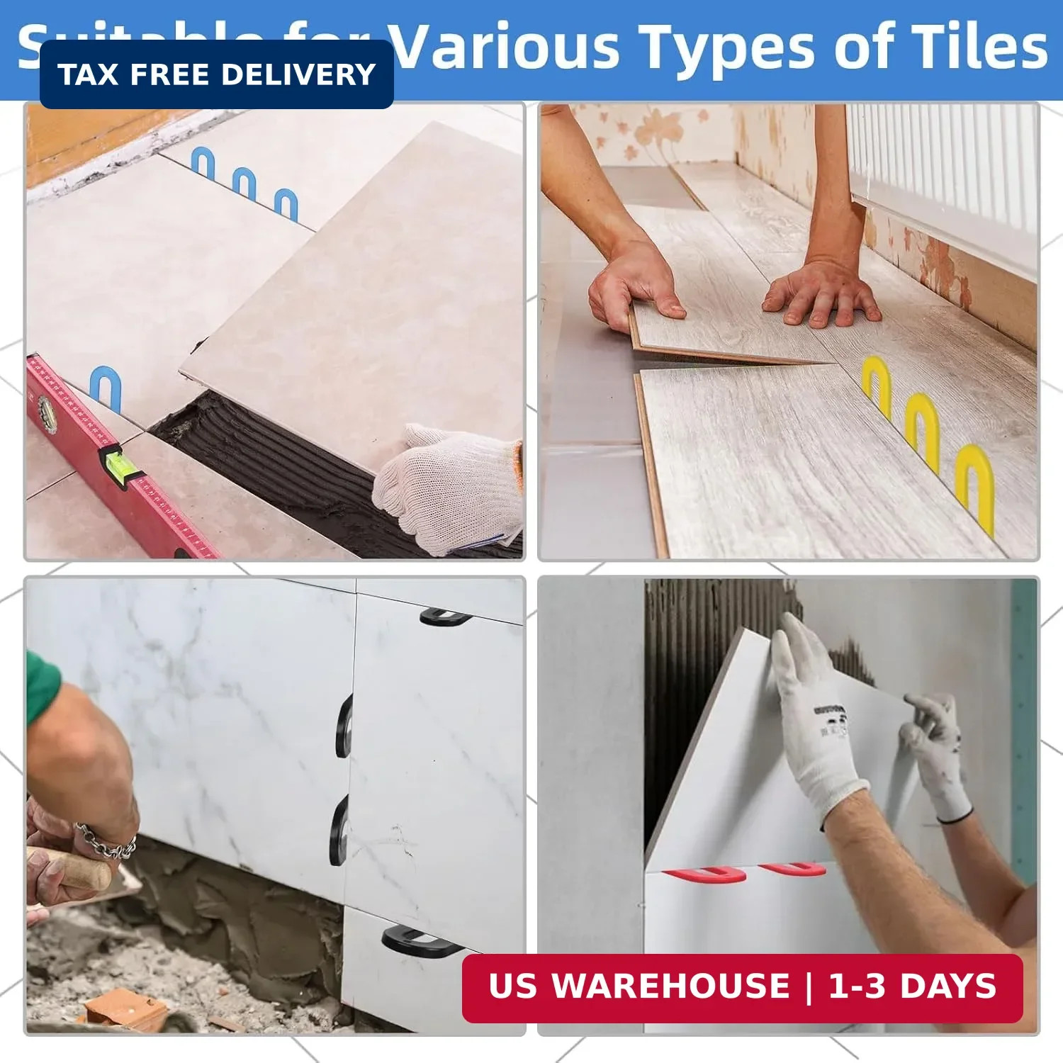 1/8 Inch Plastic Horseshoe Shims U Tile Spacers, Tile Leveling System Tile Space