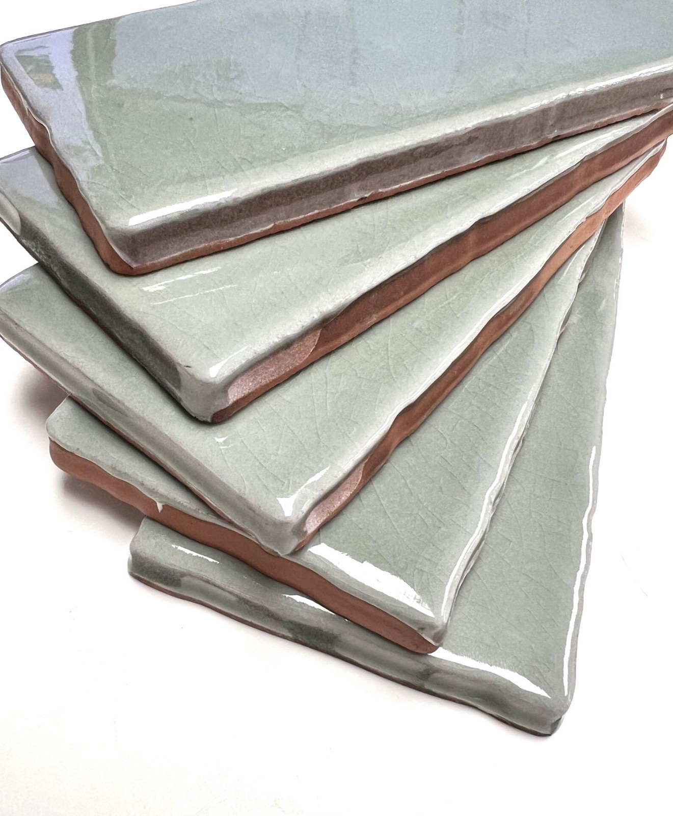 3×6 Sage Green Crackled Ceramic Tile, Backsplash Kitchen Bath (B0X OF 11 SF)