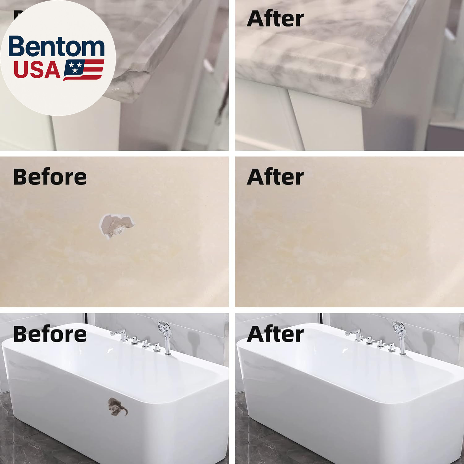 Tile and Granite/Marble Repair Kit, Porcelain Stone and Quartz Countertops Repai
