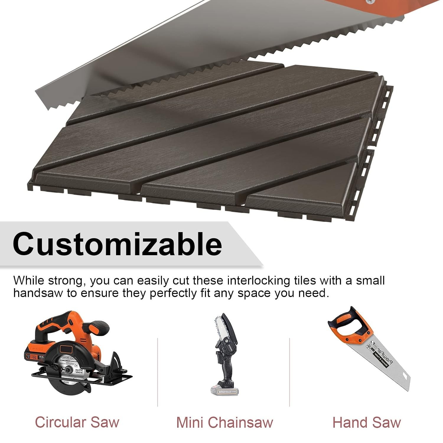 36 Pack 12″x12″ Interlocking Waterproof Deck Tiles – Non-Slip Outdoor Flooring