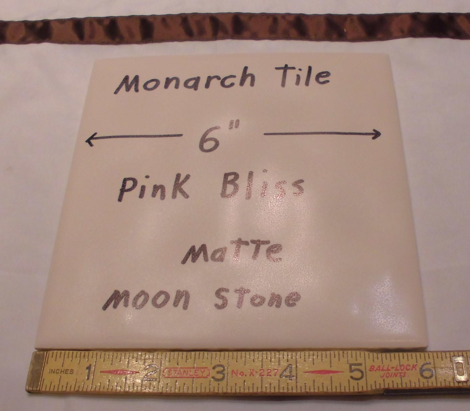 Vintage *Pink Bliss* Moon-Stone texture…Ceramic Floor Tile 6″ X 6″ by Monarch