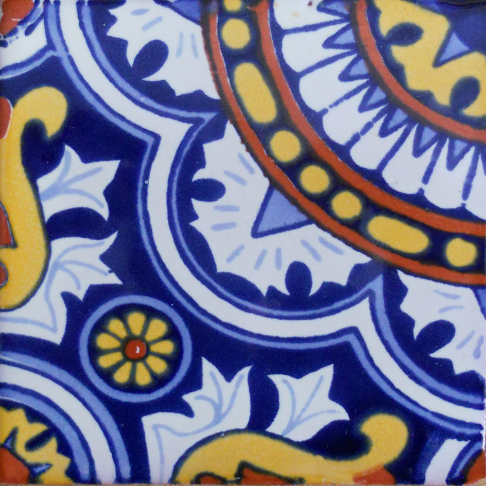 9 MEXICAN TILES WALL OR FLOOR USE TALAVERA MEXICO CERAMIC HANDMADE POTTERY C#115
