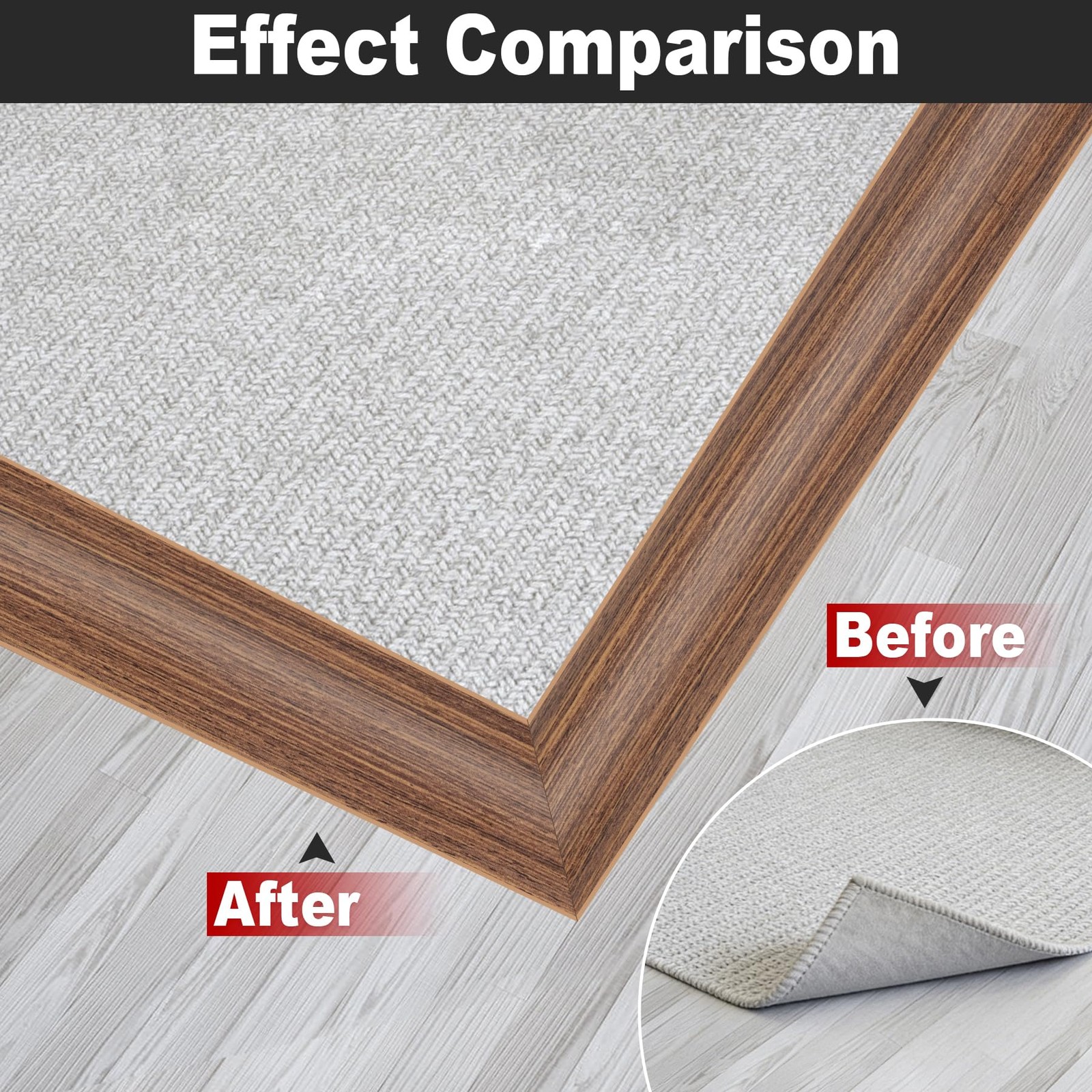 Floor Transition Strip, Self 1/5″ to 2/5″, 3.3FT, Light Brown Wood Grain
