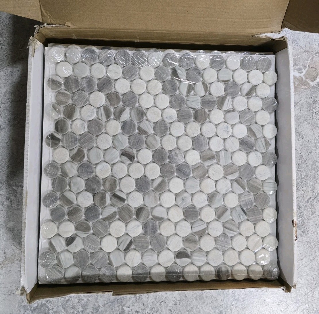 Glazzio Pixels Series Mosaic Round Tile Dotted Blend PX-784 Lot Of 7 Sheets New