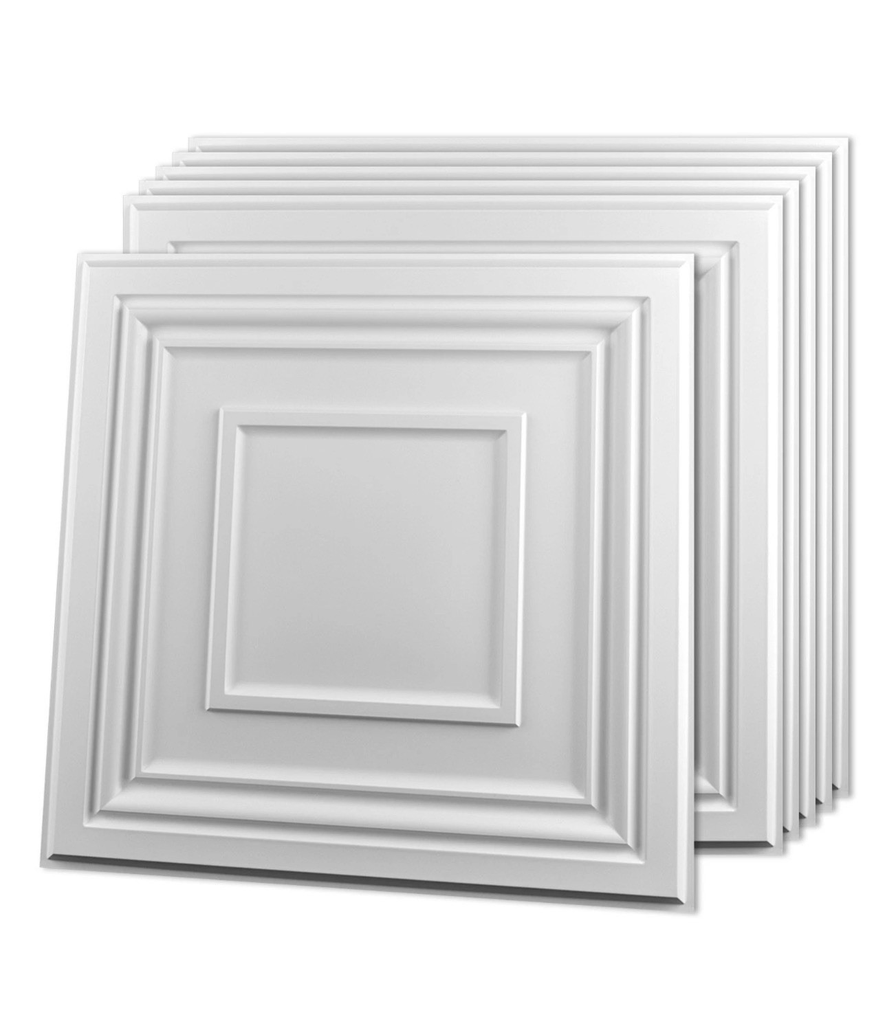 Art3d 12-Pack 24×24 Drop Ceiling Tiles 48 Sq.ft PVC Wall Panels for Home Decor