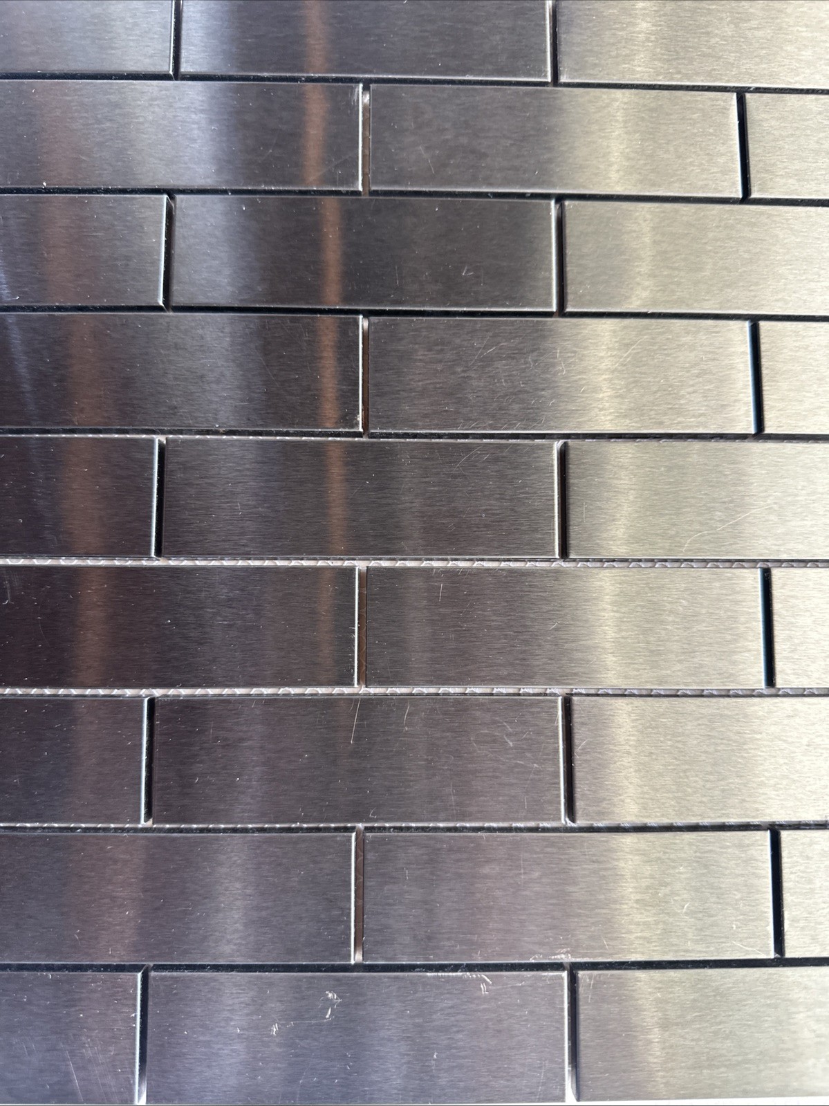 Black Brushed Stainless Aluminum Mosaic 1×4 Mosaic Tile Backsplash Kitchen Bath