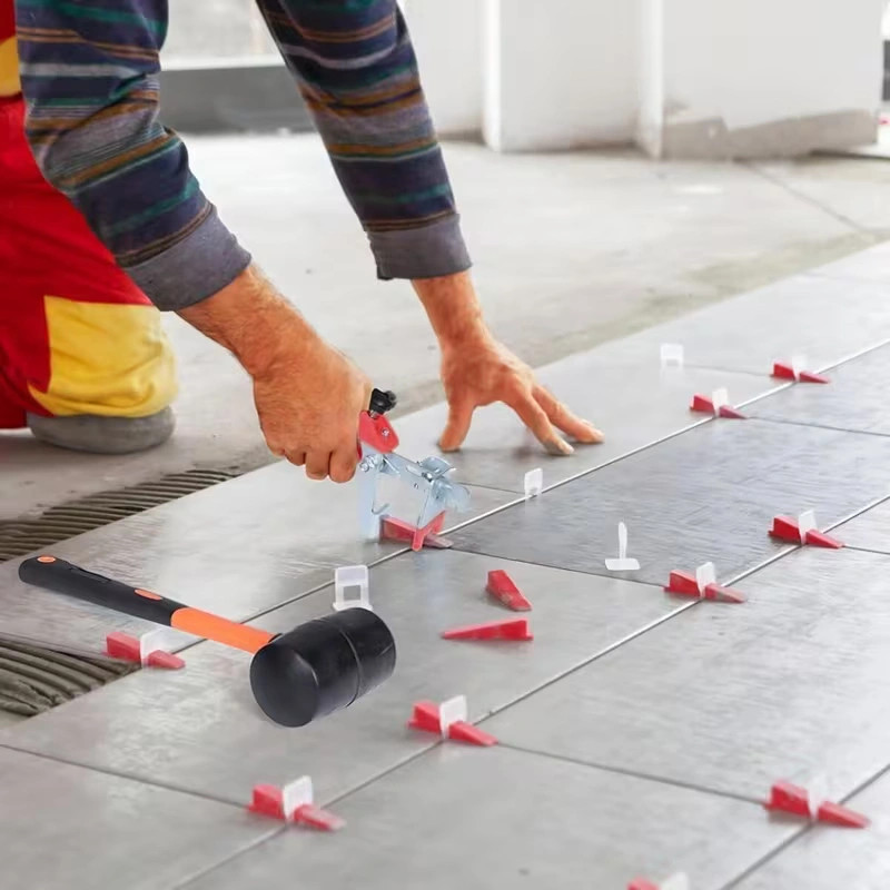 Tile Leveling System with Tile Plier, Tile Spacers Clips and Reusable Wedges