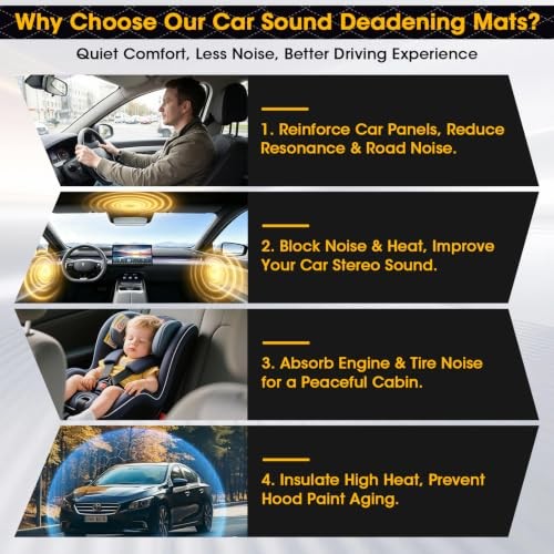39 sqft Car Sound Deadening Mat – 158mil (4mm) 3-Layer Closed Cell Foam Sound