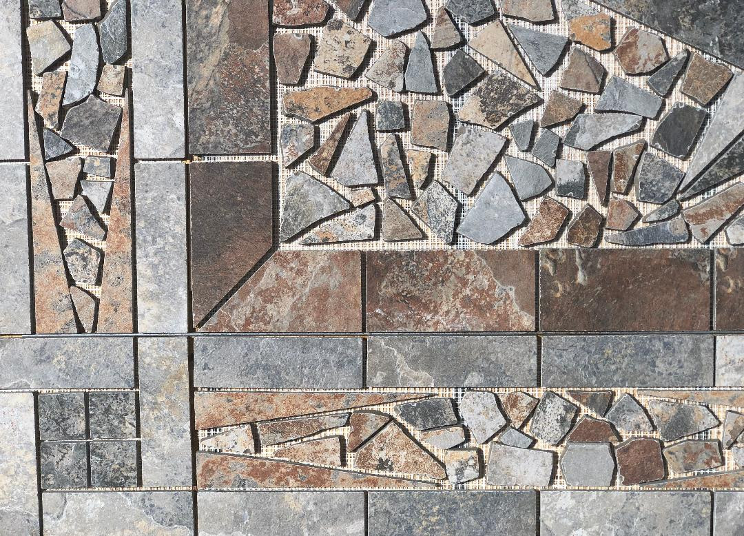 58 1/4″ x 36″ Tile Medallion Deco – Home Depot Slate look tile series