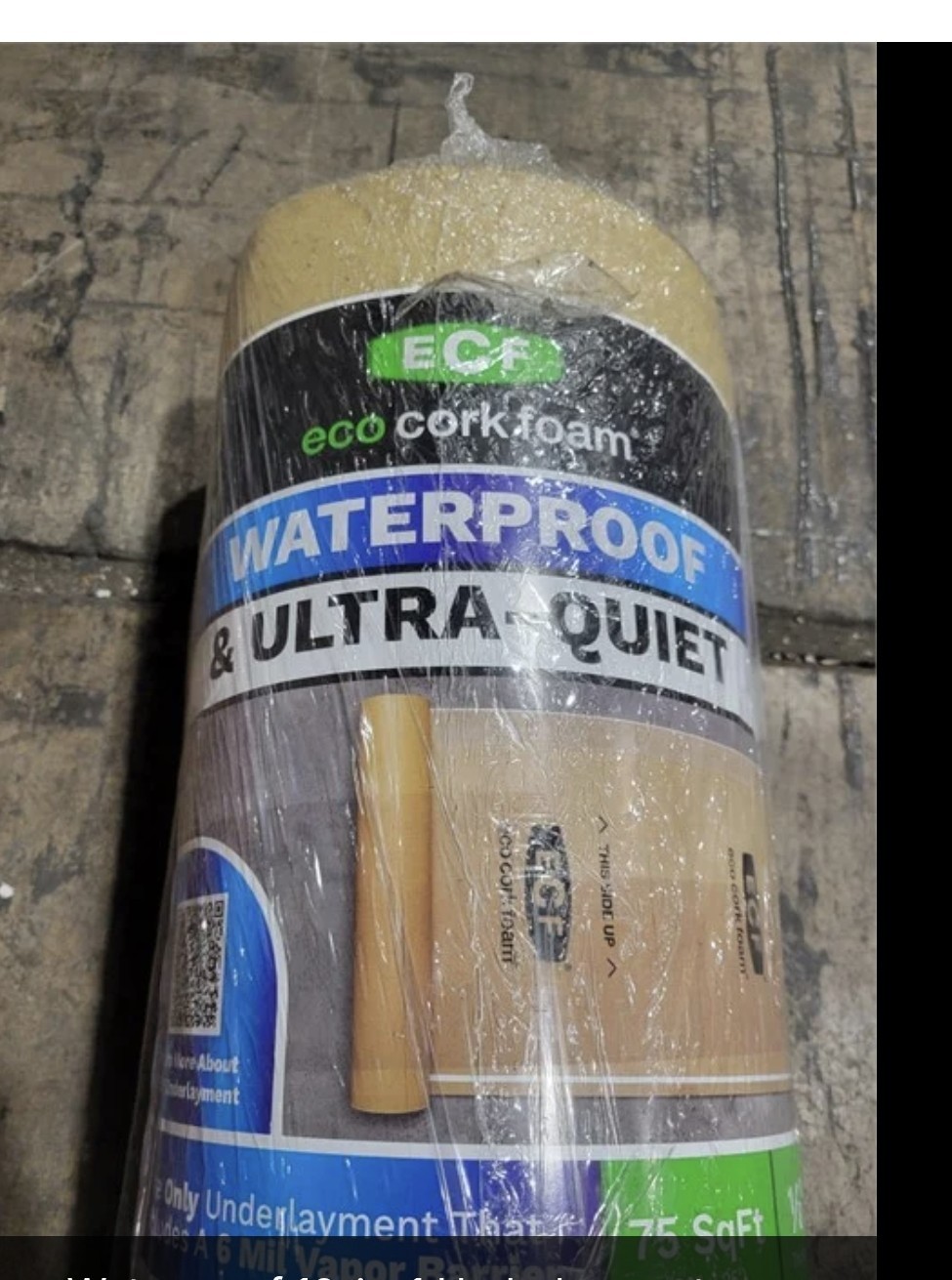 75sq ft NEW 3′ x 25’x 3.2 mm Waterproof Premium Plus Underlayment Plank Laminate