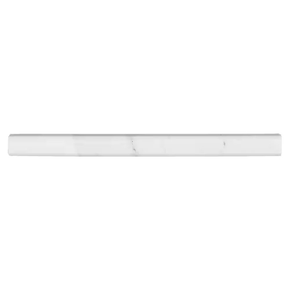 Italian White Carrara .75 In. X 12 In. Honed Marble Wall Pencil Tile (1 Linear F