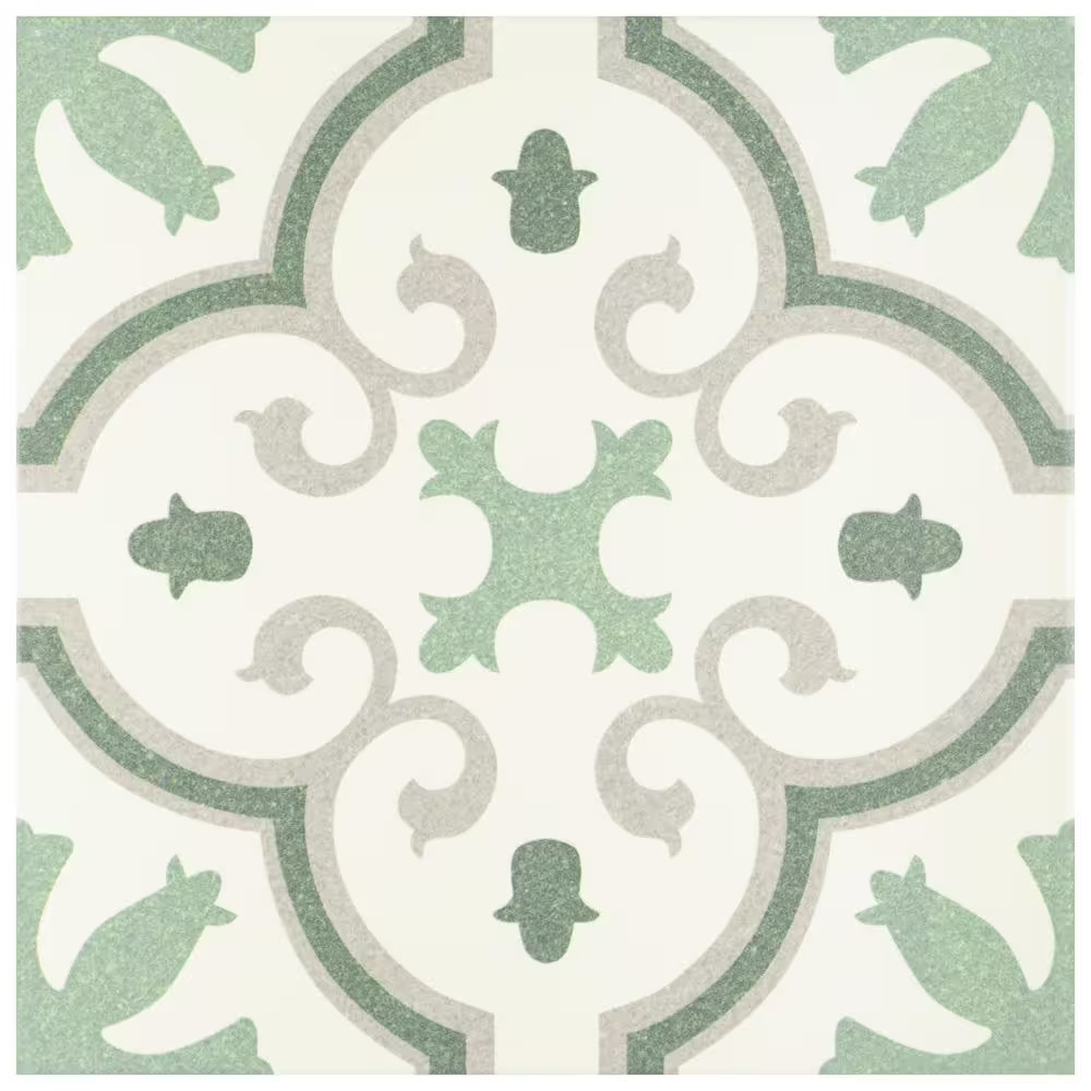 Monteca Green 9-3/4 In. X 9-3/4 In. Porcelain Floor and Wall Tile (10.88 Sq. Ft.