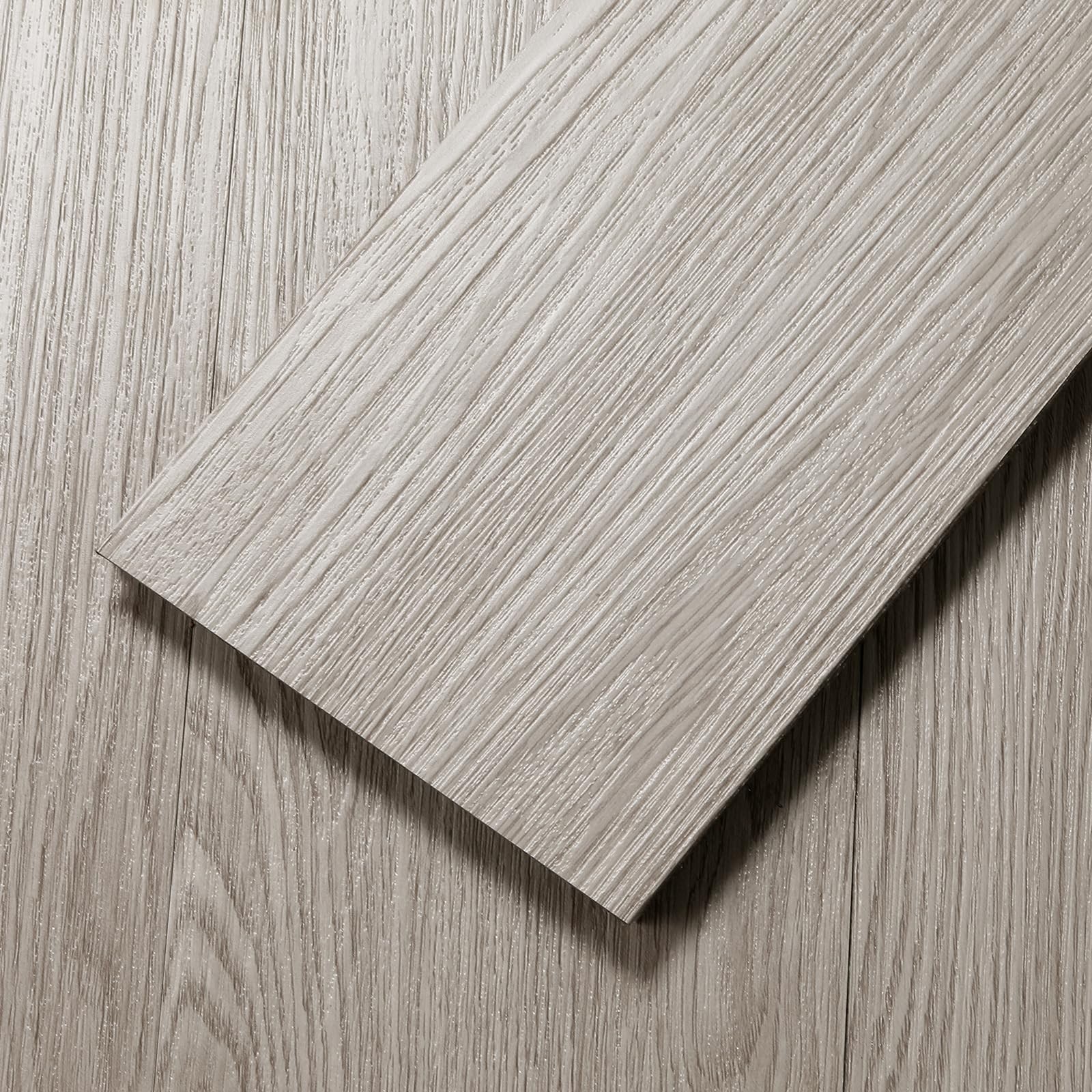 Peel and Stick Floor Tile, 36-Pack 36″x 6″ Gray Wood Grain Sticky Tiles, Wate…