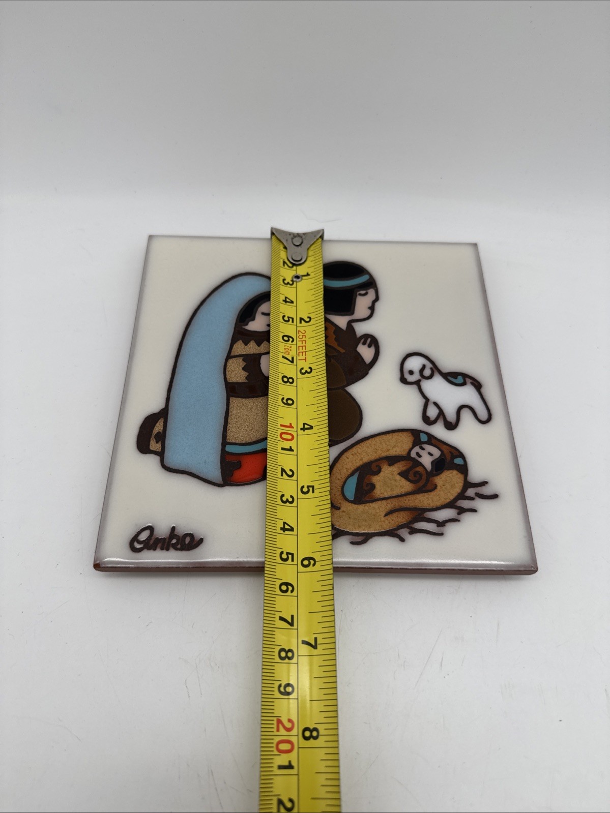 Masterworks Nascimentos Nativity Scene Vintage 1989 Ceramic Art Tile Trivet 6”