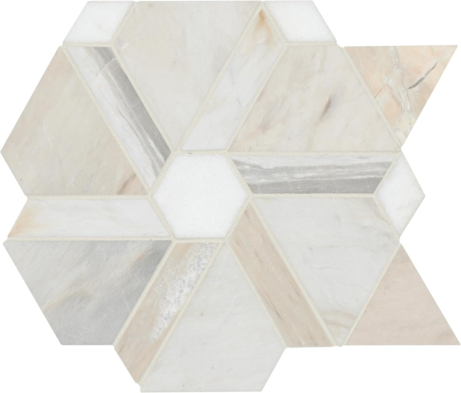 Angora Floralis Polished Marble Mosaic Tile for Luxurious Spaces 11×12