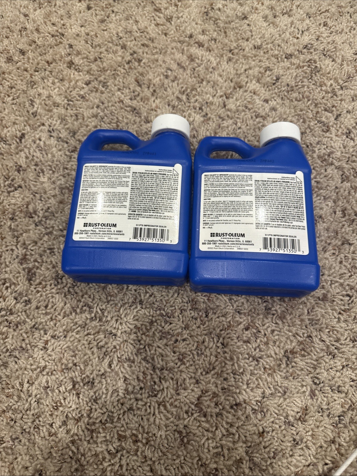 (2) Miracle Sealants 511 PT SG Impregnator Sealer for Stone, Tile, Etc. Lot Of 2