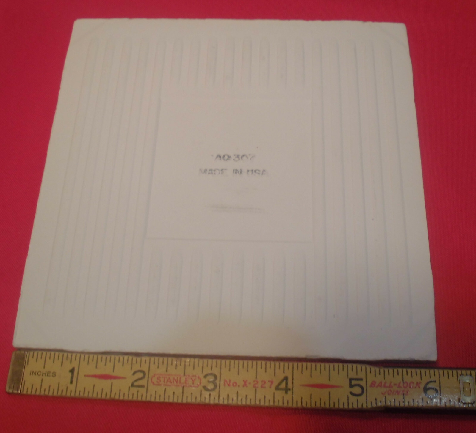 1 pc. Off-White: 6″ X 6″ Ceramic Crystalline Tile by American Olean from 1990’s