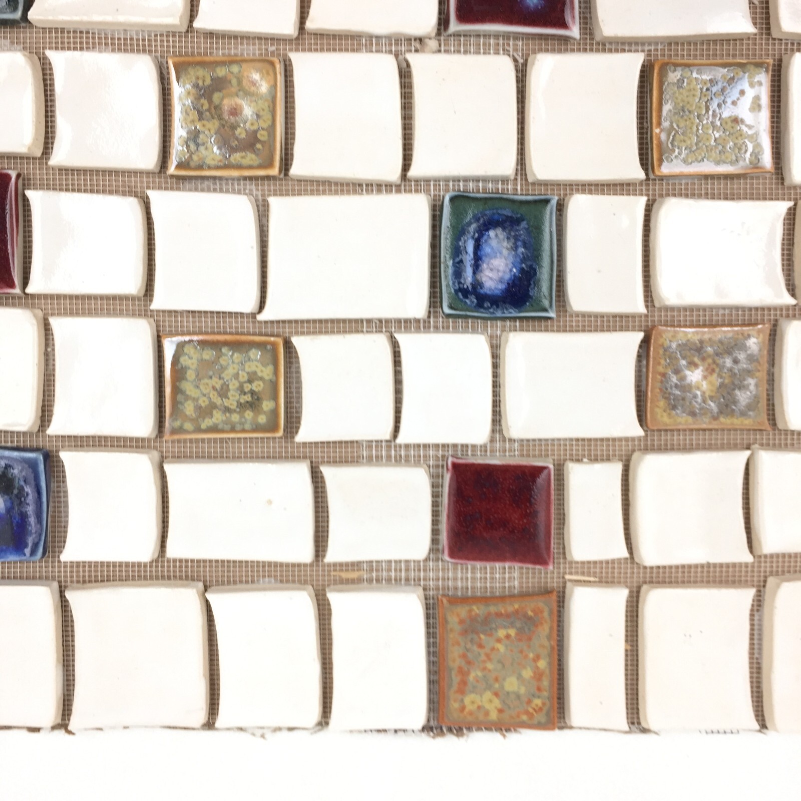 Handmade Tile Mosaic Panel Backsplash 1/4″ Thick, 11.5″ x 17.5″ Mounted On Mesh